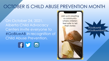 october is child abuse prevention month, wear blue on October 24