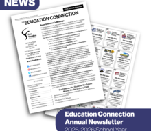images of the cover or a newsletter and an inside page