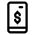 icon of mobile phone with dollar sign