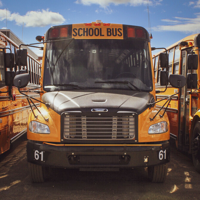 front of a school bus