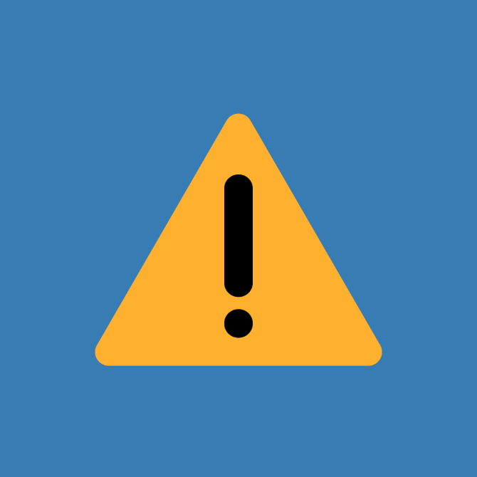 yellow caution triangle with black exclamation mark inside